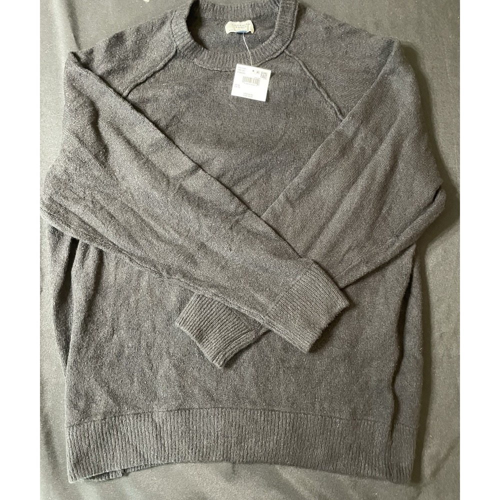 American Eagle Men's Charcoal Crewneck Sweater XL NWT Soft Knit